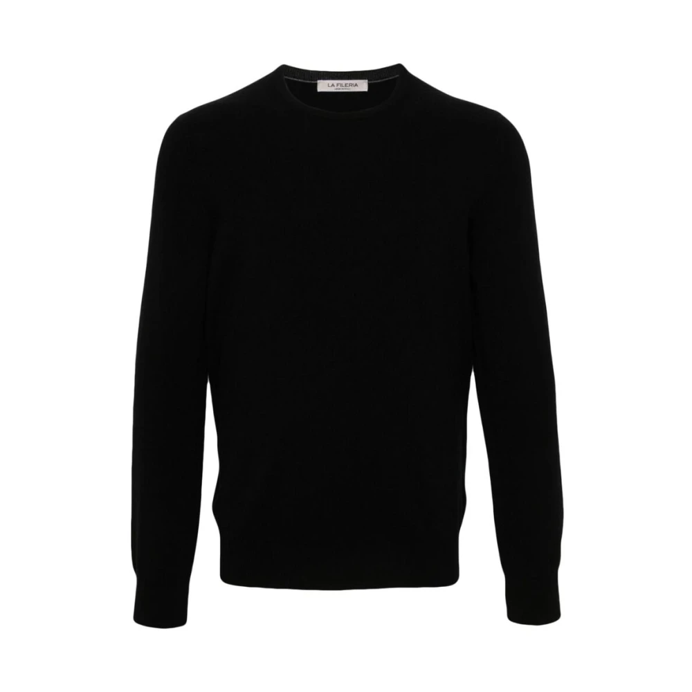 La Fileria Zwarte Cashmere Crew Neck Sweater Black Heren