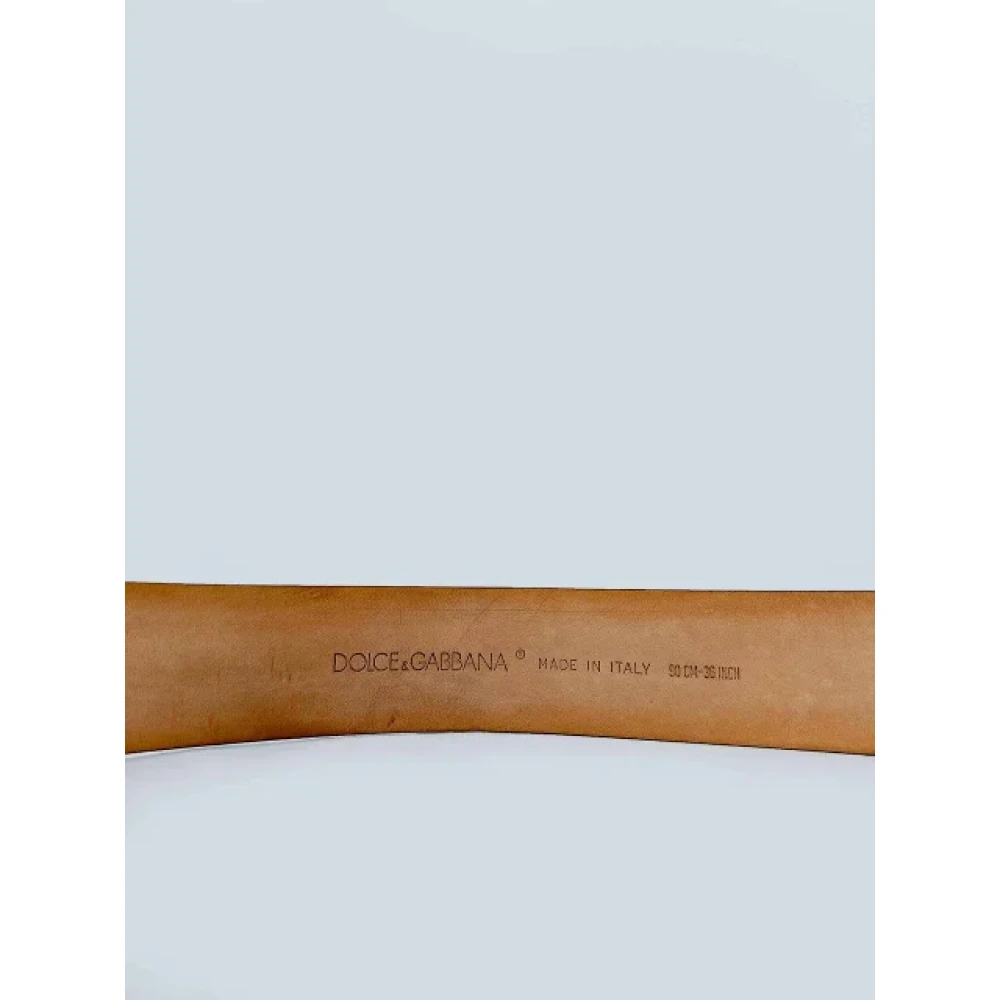 Dolce & Gabbana Pre-owned Leather belts Beige Dames