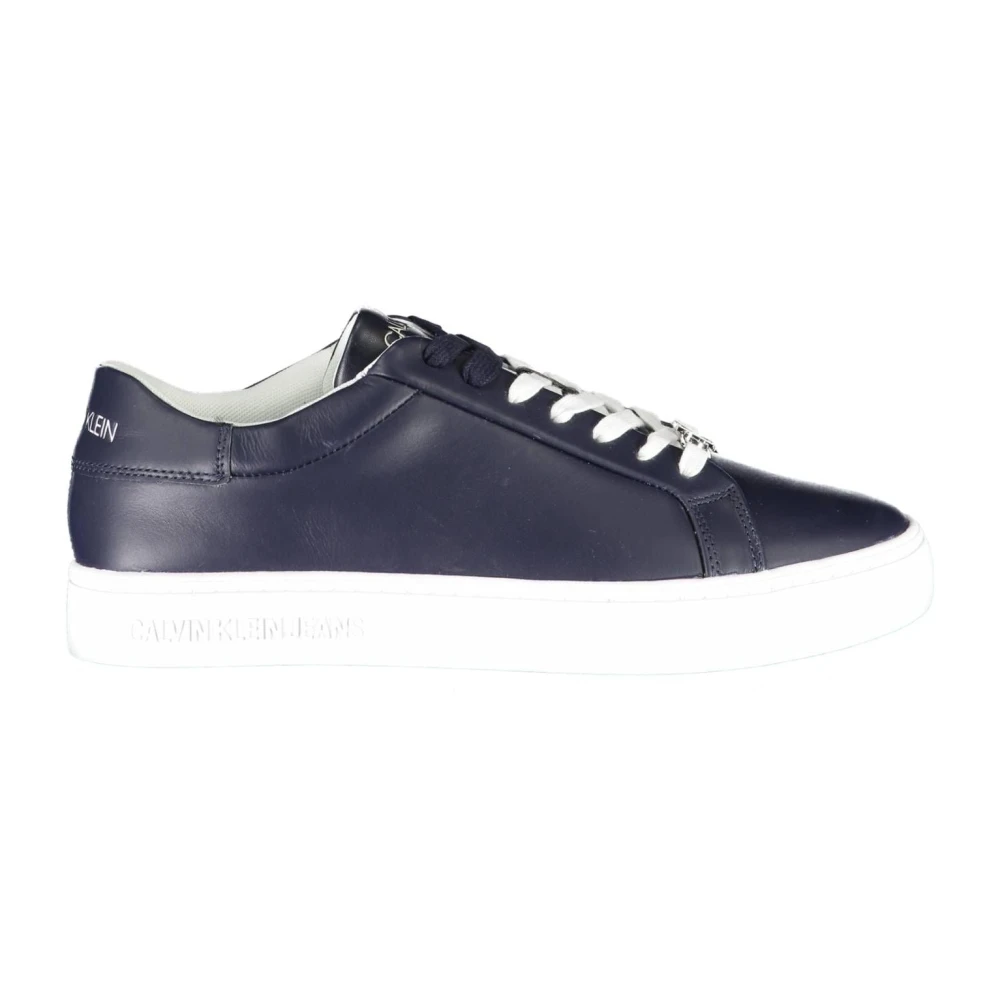 Calvin Klein Men's Blue Polyester Sneaker With Contrasting Details
