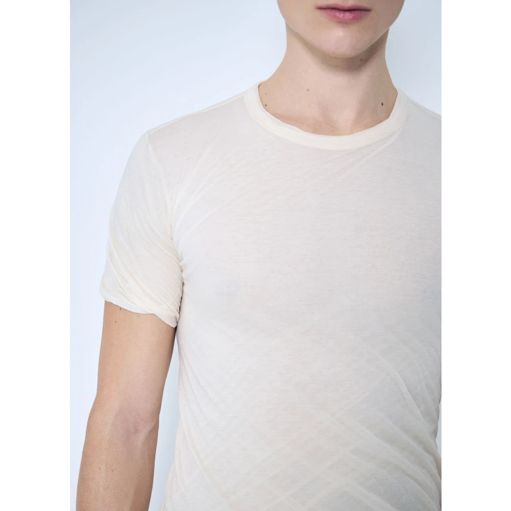 Rick Owens Double-Layered Katoenen T-Shirt Beige Heren