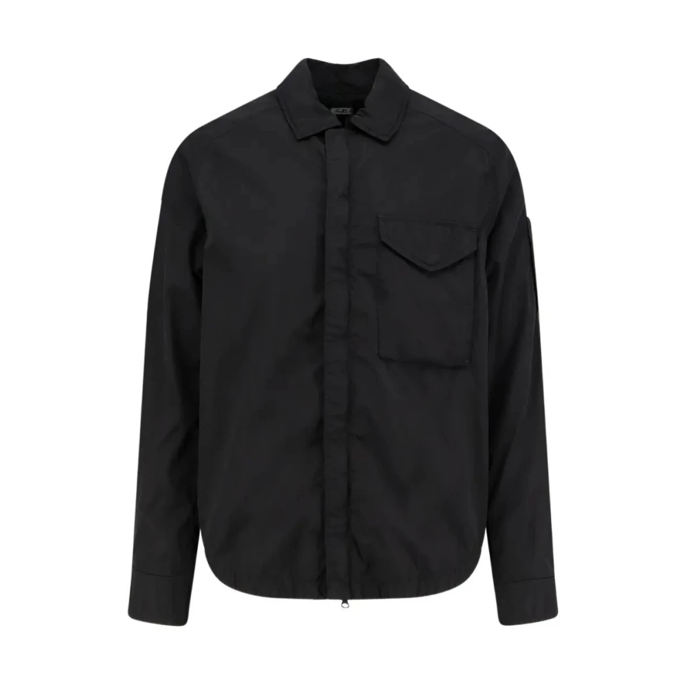 C.p. Company Nylon Overshirt - Male - Light Jackets - Black - M - Jackets - Image 3