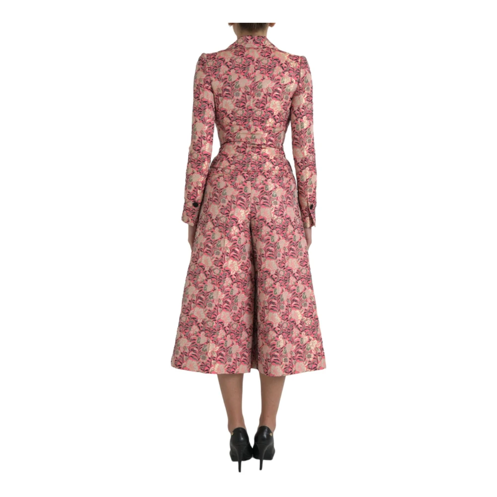 Dolce & Gabbana Roze Brokaat Culotte Pak Pink Dames