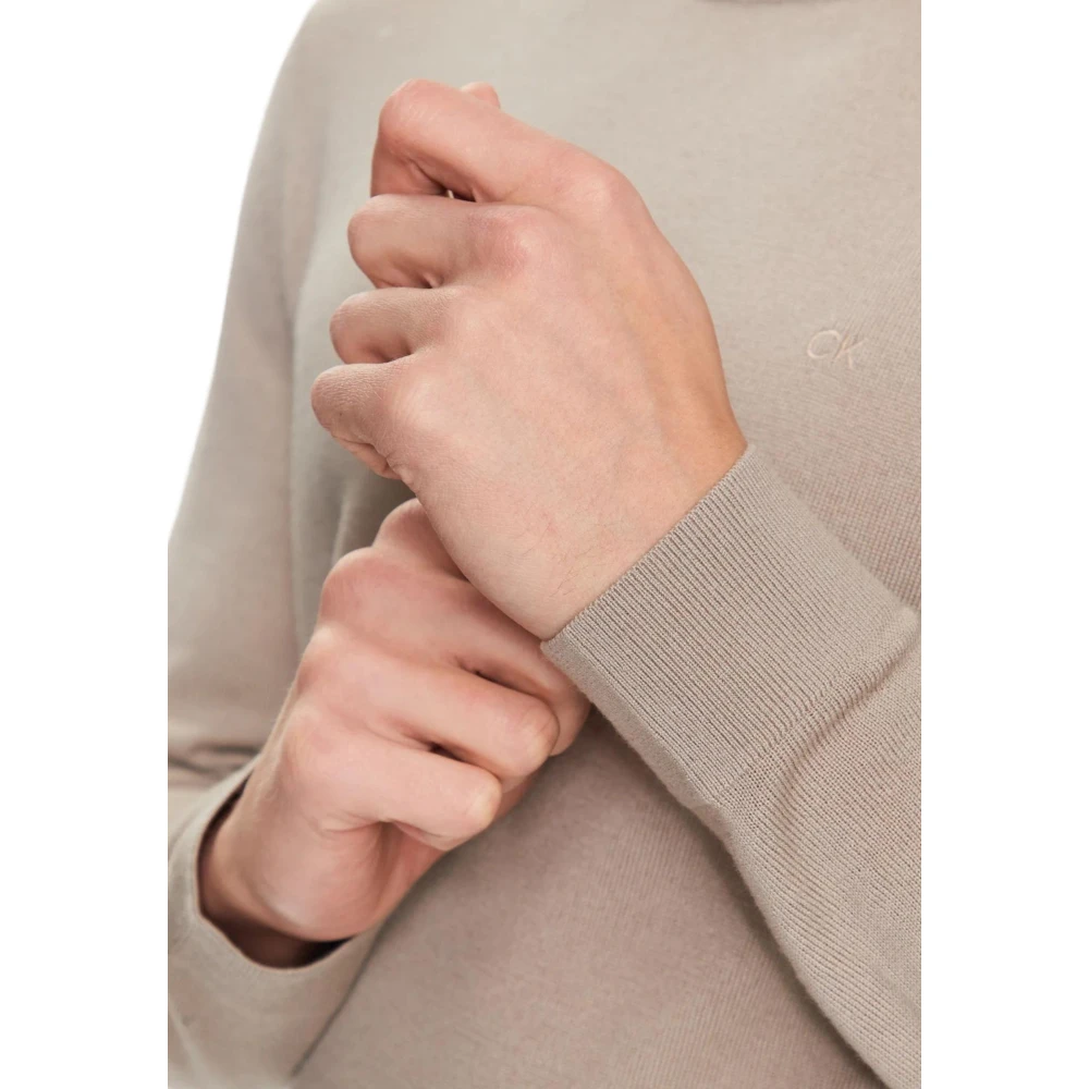 Calvin Klein Beige Trui Modern Wol Beige Heren