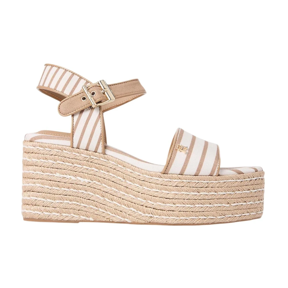 Tommy Hilfiger Women's Beige Wedges, 3 Uk, Wedge Sandal