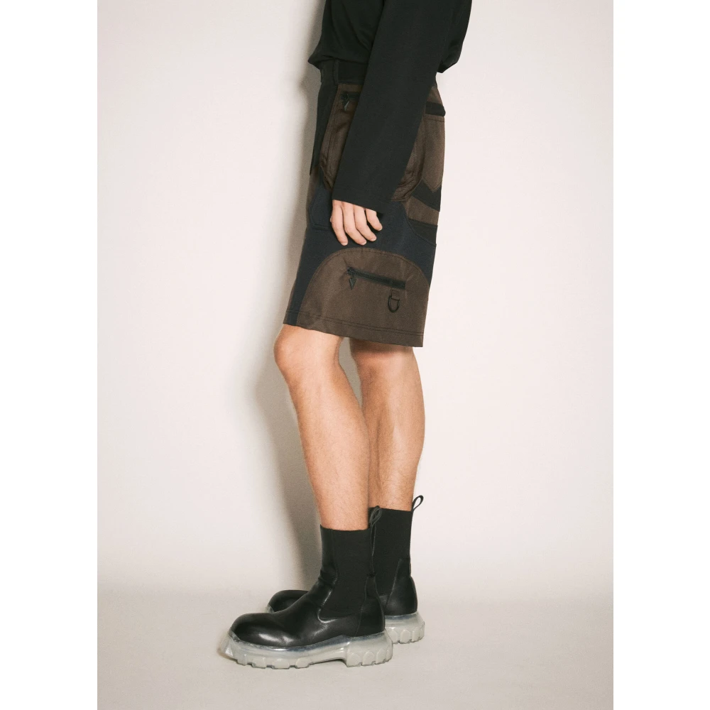 Mugler Contrast Weave Cargo Shorts Black Heren