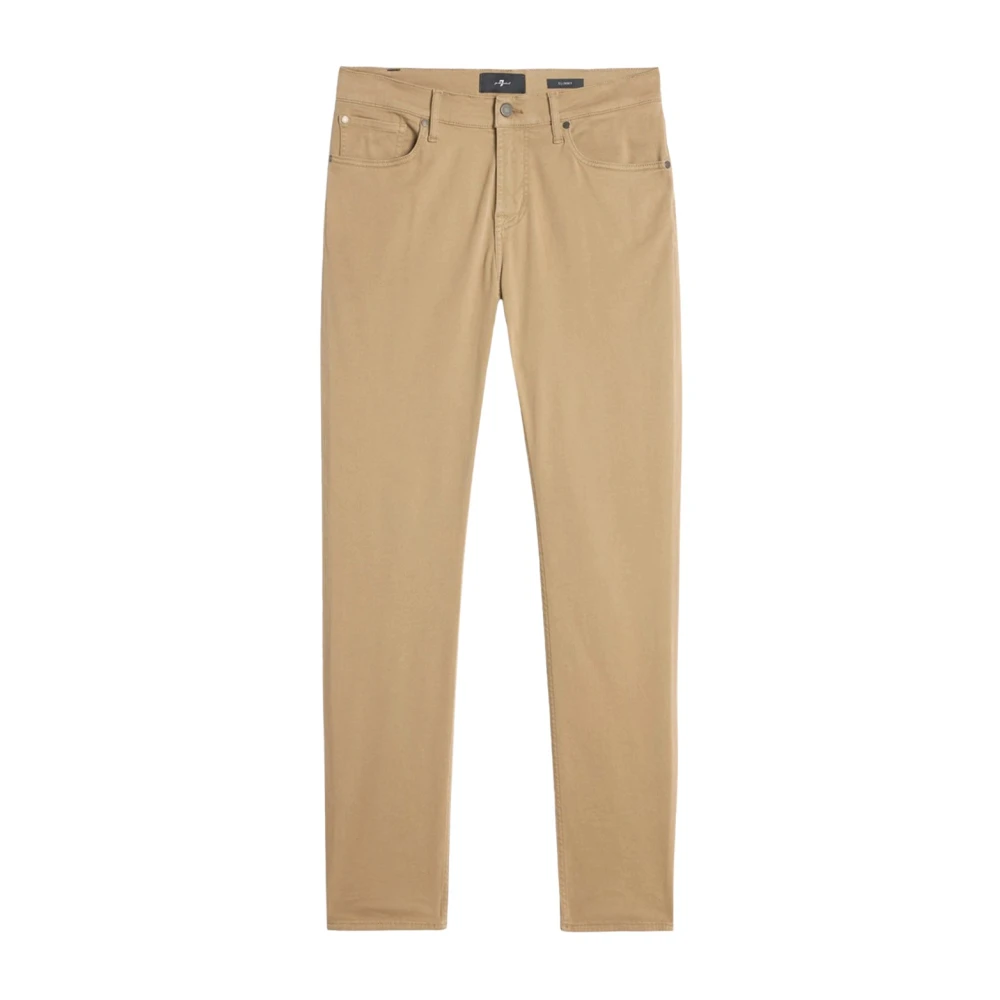 7 For All Mankind Beige Slim Fit Jeans, Male, W30, Slimmy Jeans
