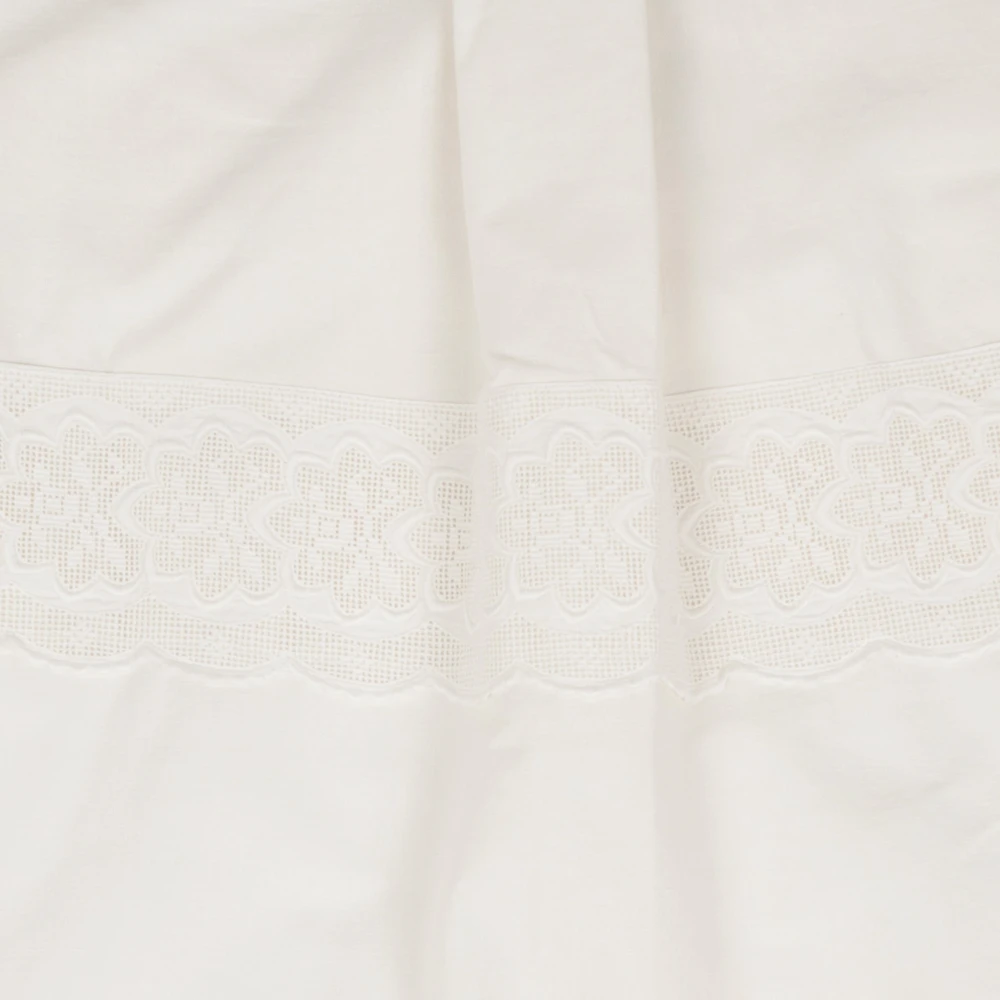 Marine Serre Twin Pocket Linnen Shirt in wit White Heren
