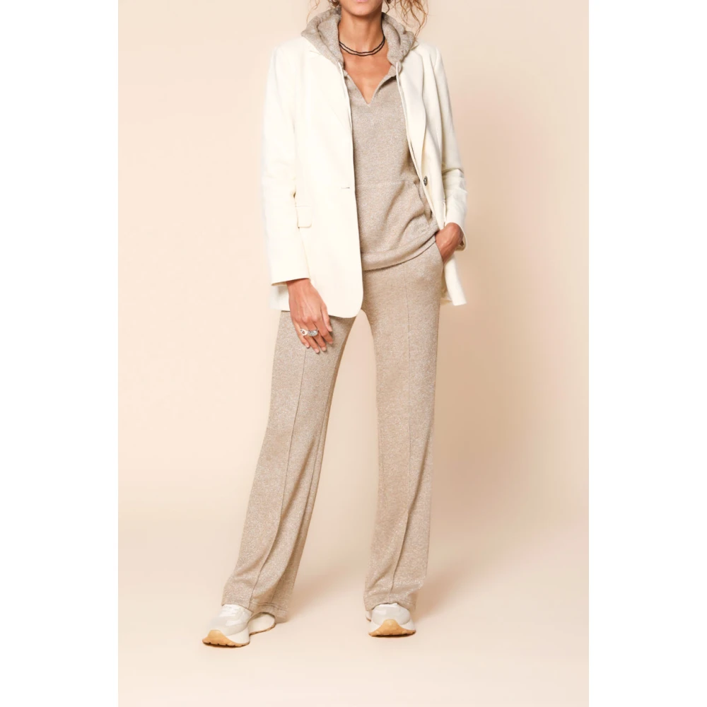 Mason's Lurex Jersey Hoodie voor vrouwen Beige Dames