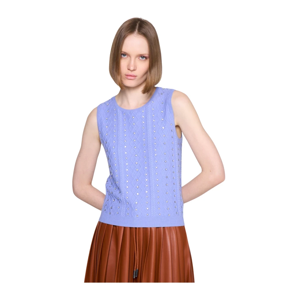 Silvian Heach Top met strass Blue Dames