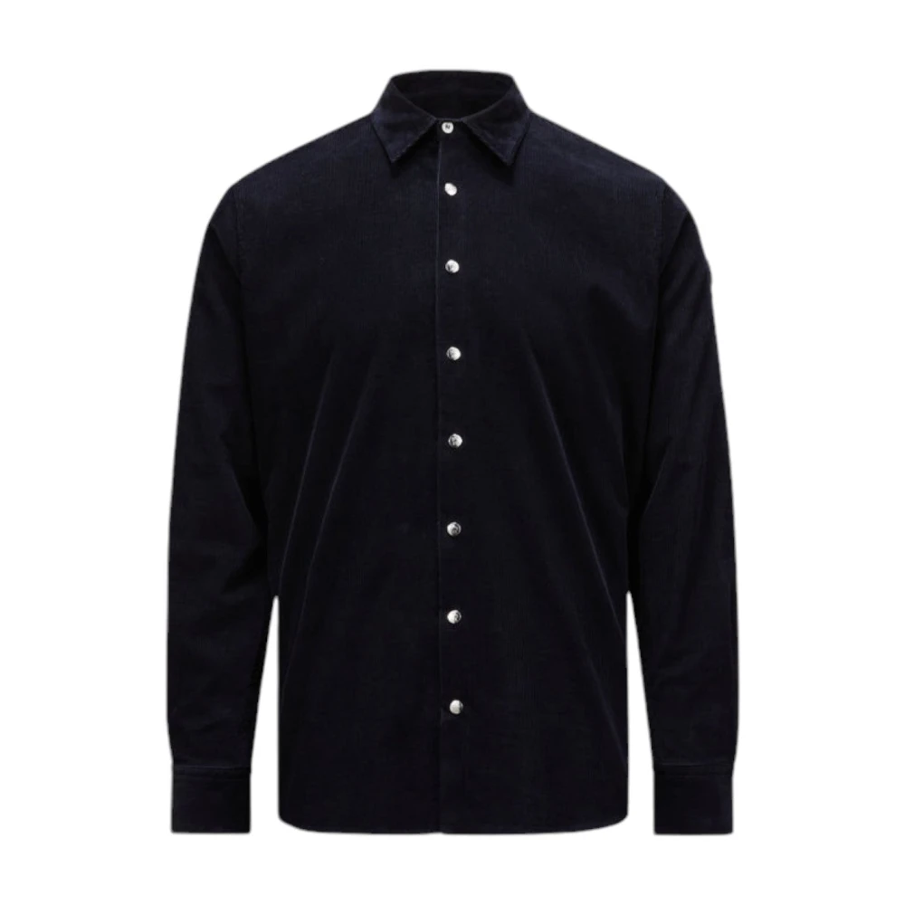 Moncler Nachtblauwe Corduroy Overhemd Blue Heren