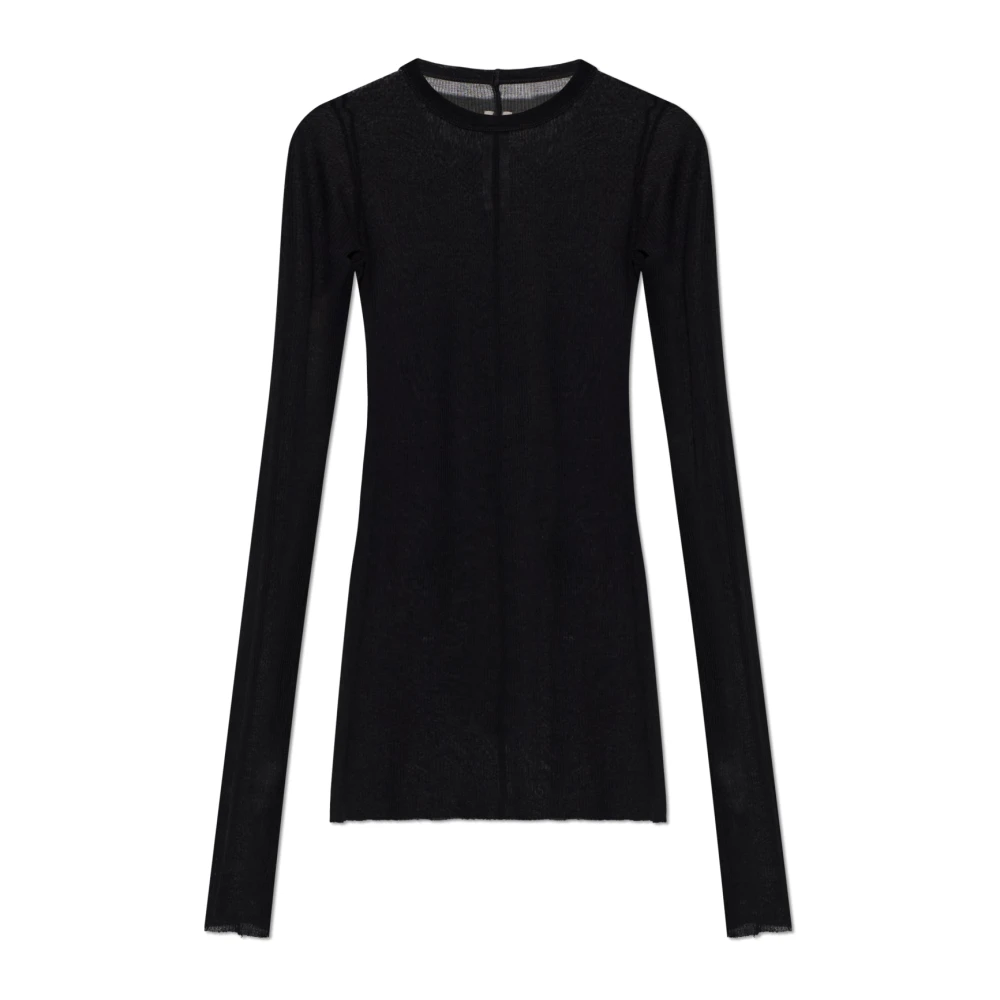 Rick Owens , Long Sleeve T-Shirts, Female, Black, S, Rib Long Sleeve T-Shirt