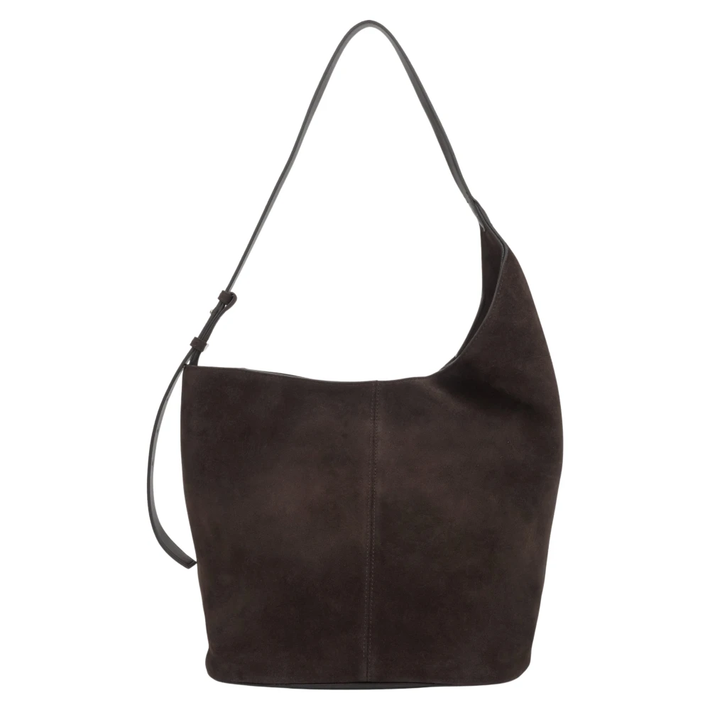 Estro Women's Brown Shoulder Bags, One Size, Velour Hobo Shopper Bag