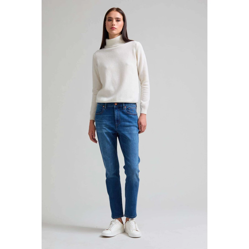 Jeckerson Jaqueline 5-pocket slim fit broek Blue Dames