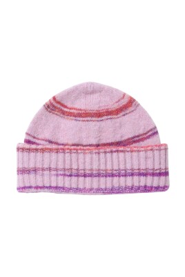 pink-striped-knit-beanie-hat