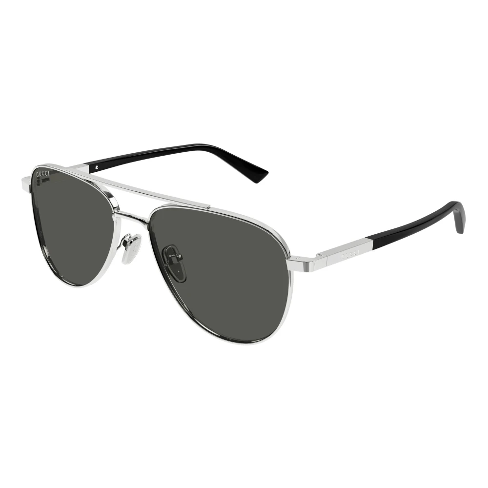 Gucci Men's Gray Aviator Frame Sunglasses - Sunglasses - 56 Mm - Accessories