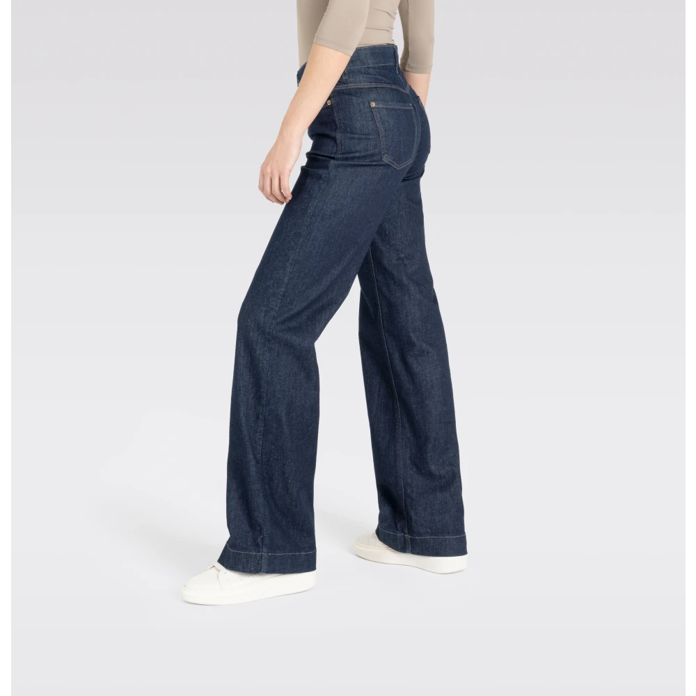 MAC Wijde Stretch Denim Jeans Blue Dames