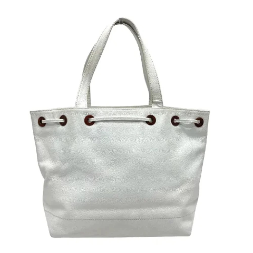 Chanel Vintage Pre-owned Leather totes White Dames