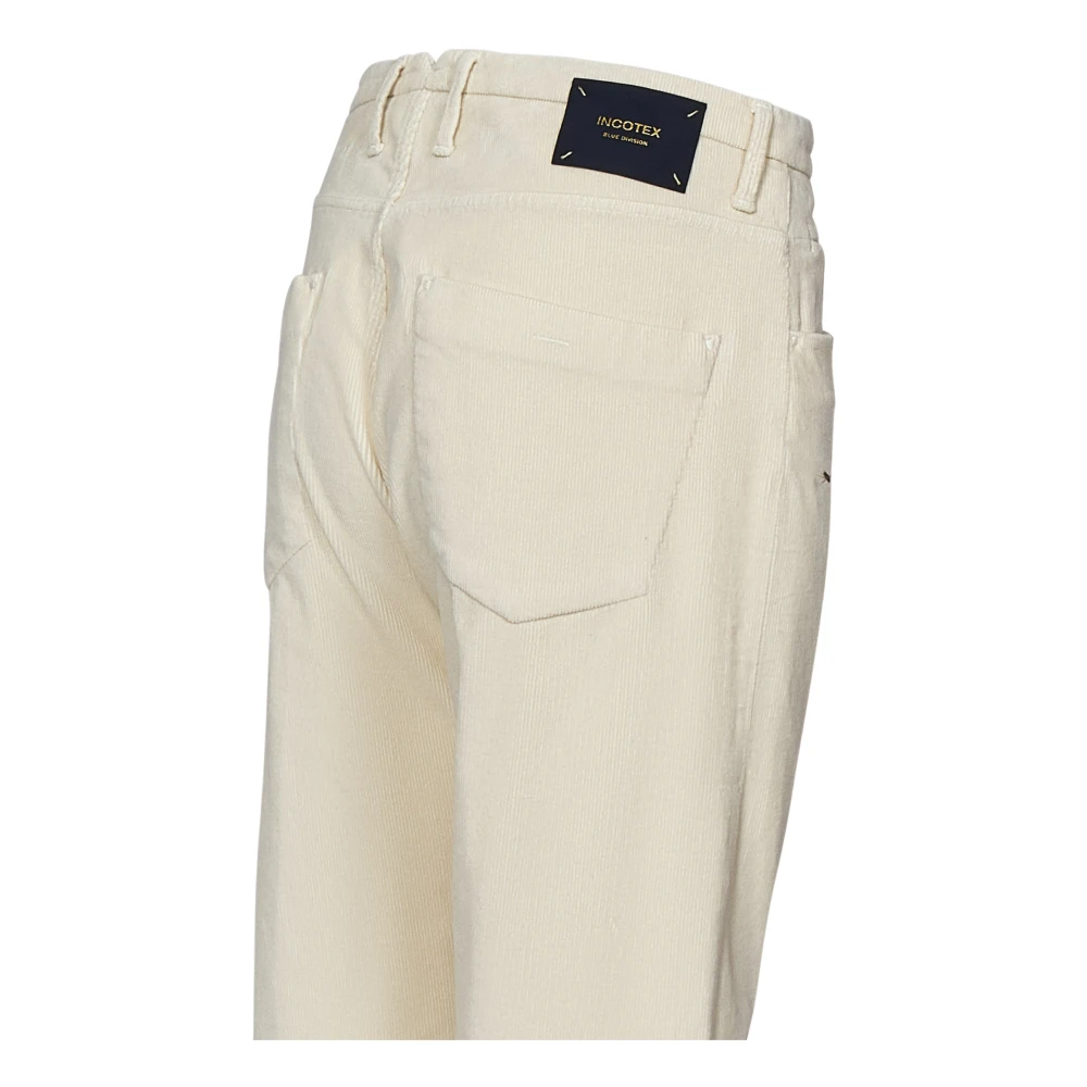Incotex Witte Slim-Fit Broek Aw24 White Heren