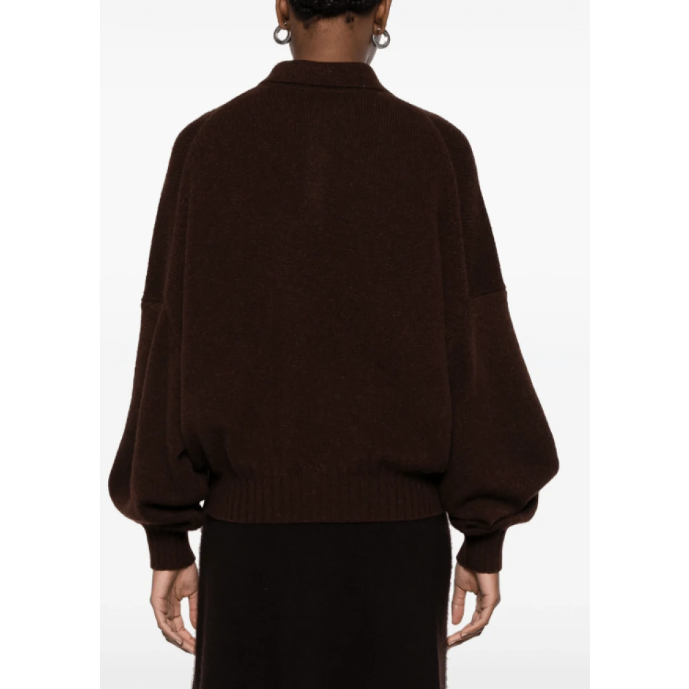 Khaite Koffiebruine Polo Kraag Sweater Brown Dames