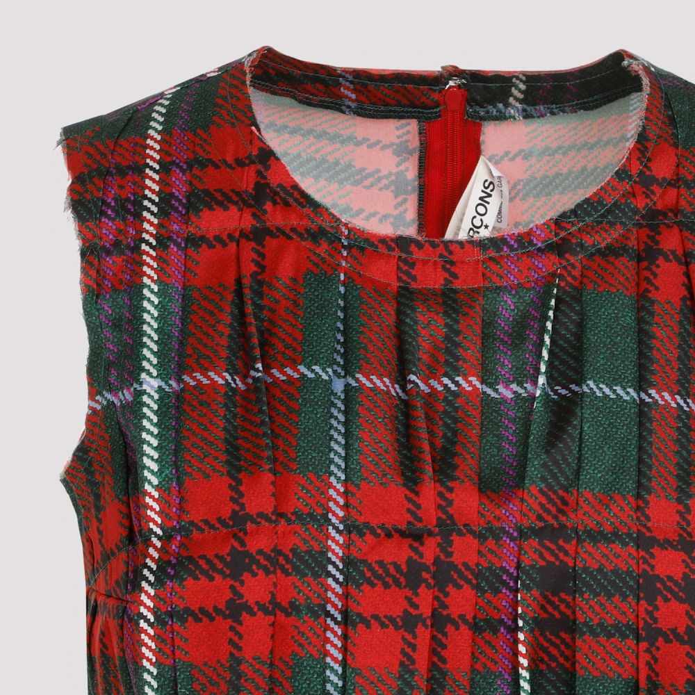 Comme des Garçons Multicolor Tartan Geplooide Top Multicolor Dames