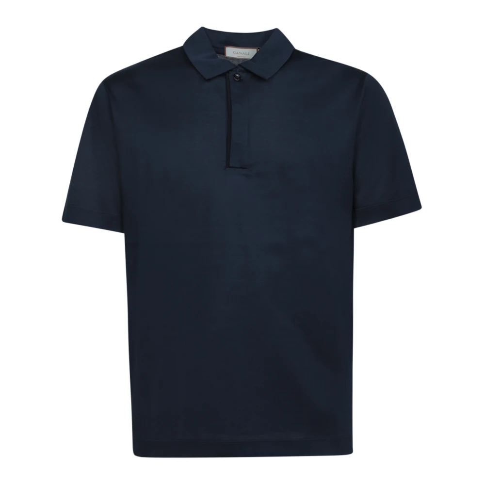 Canali Minimalistisch Katoenen Poloshirt Blue Heren