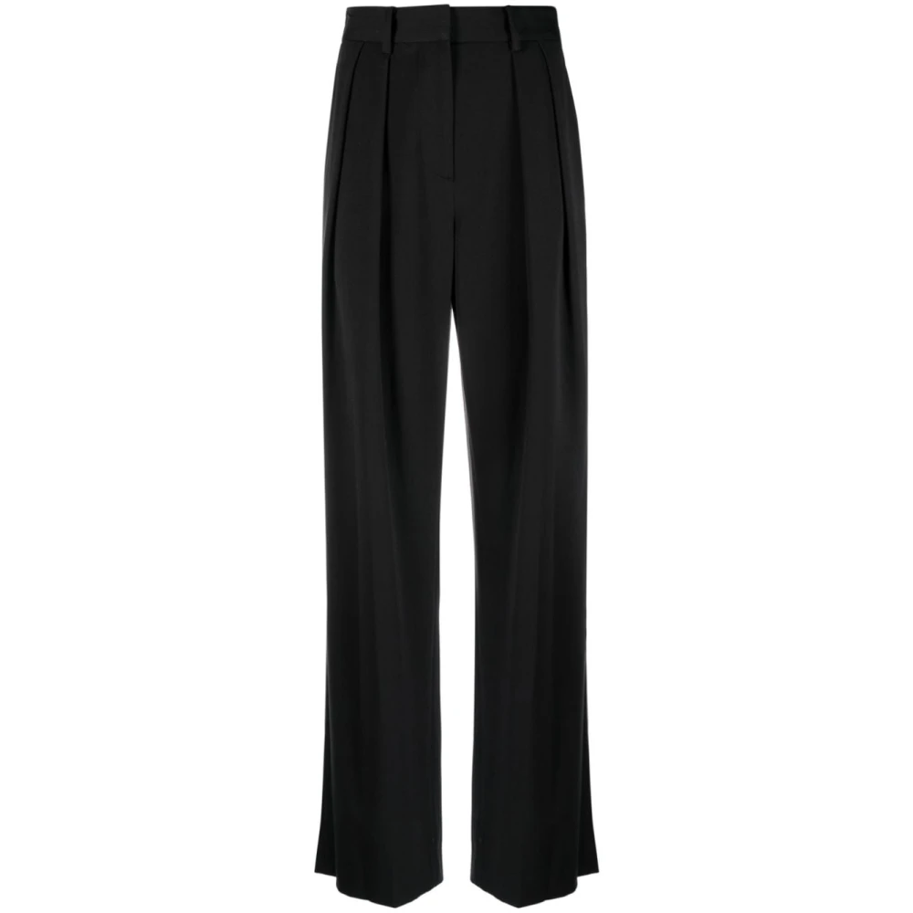 Staud Zwarte Wijde Broek met Plooien Black Dames