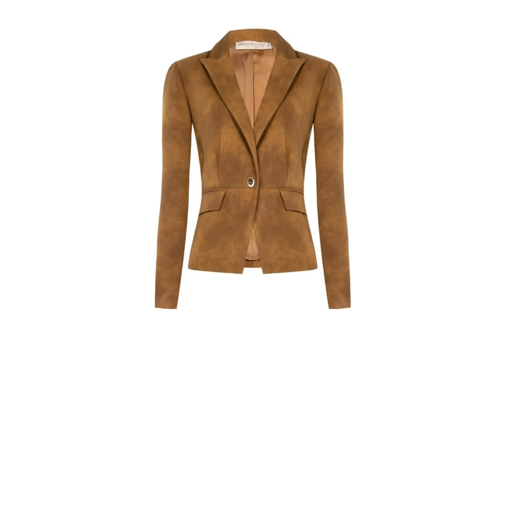 RINASCIMENTO Imitatieleren jas Collectie 2024 25 Brown Dames