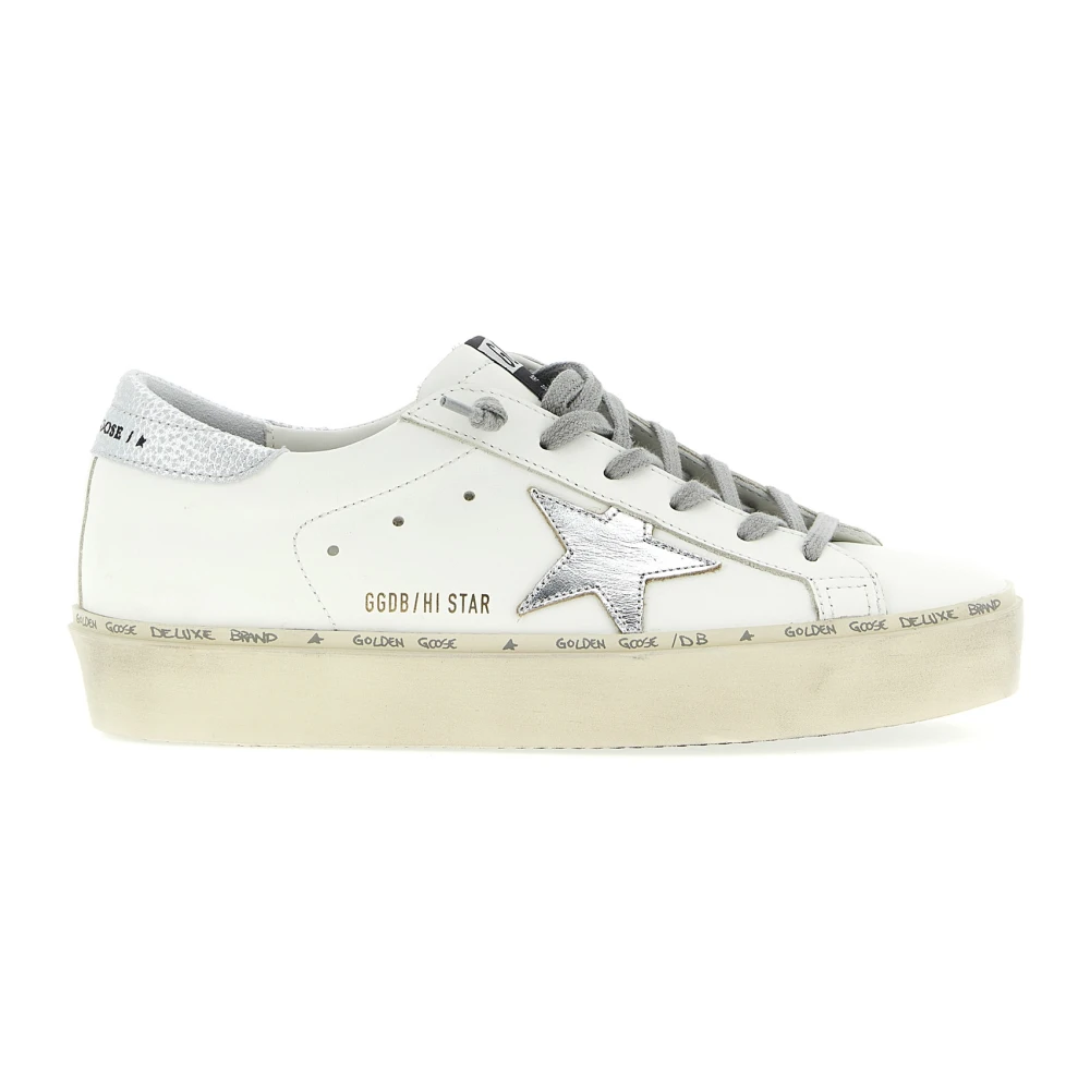 Golden Goose Women's White/Golden Hi Star Sneakers