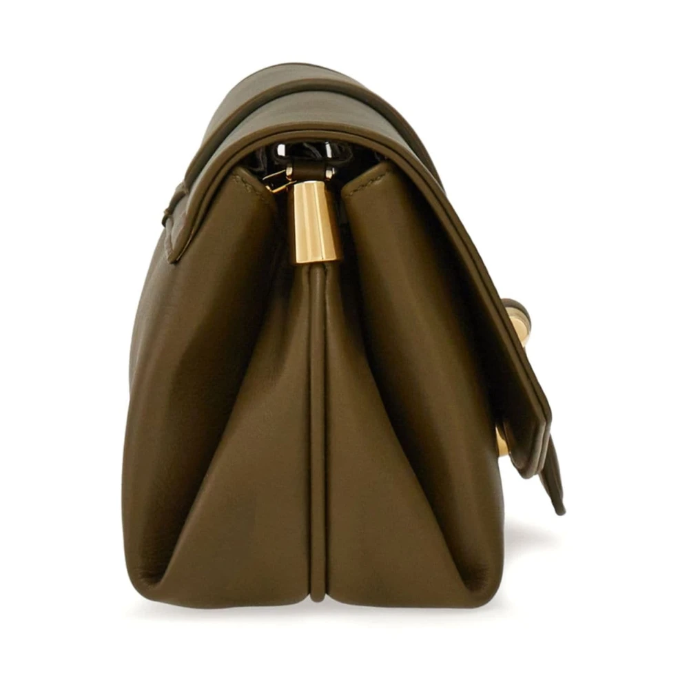 Salvatore Ferragamo Olijfgroene Schoudertas met Gouden Hardware Green Dames