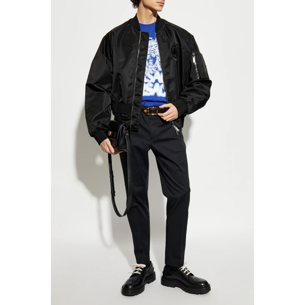 Versace T-shirt met bedrukt logo Blue Heren