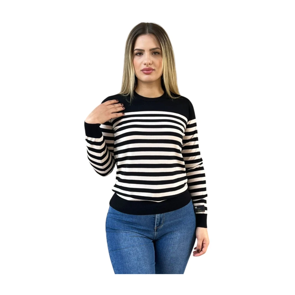 Elisabetta Franchi Stijlvolle Gebreide Top Black Dames
