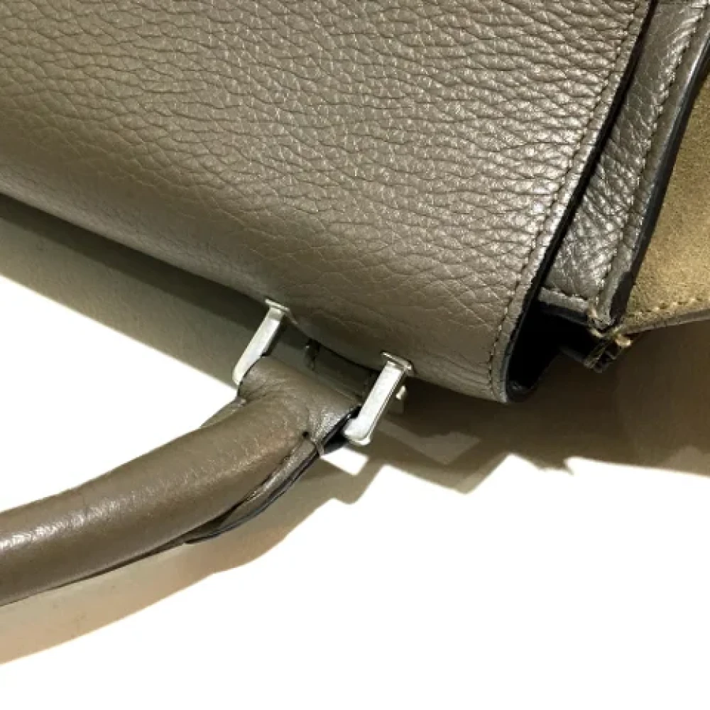 Celine Vintage Pre-owned Leather handbags Green Dames