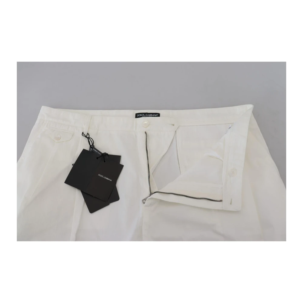 Dolce & Gabbana Witte katoenen pantalon White Heren