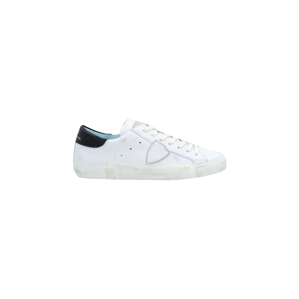 Philippe Model Men's White Sneakers, 7 Uk, Low Top Trainers With Distressed Detailing