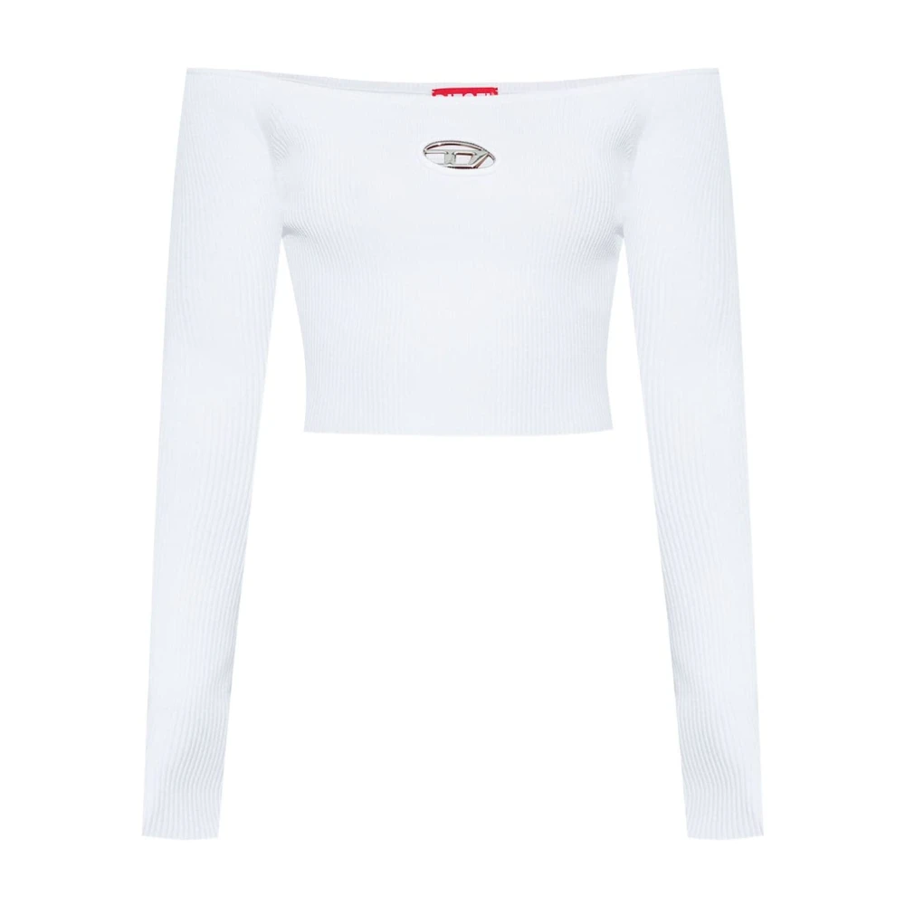 Diesel Stijlvolle Pullover met Lange Mouwen White Dames