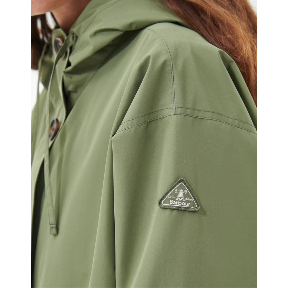 Barbour Waterdichte Olivine Jas Rits Logo Green Dames