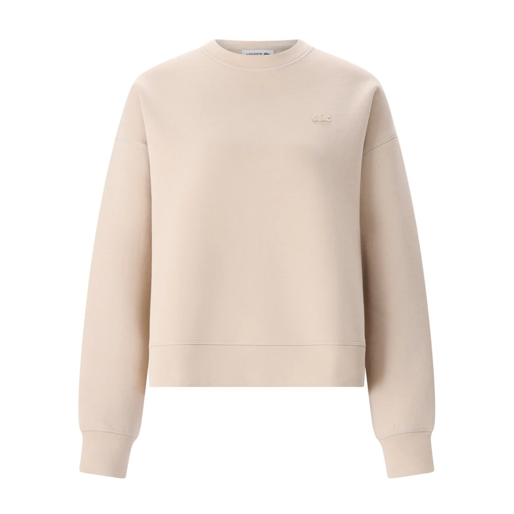 Lacoste Donna Beige Felpe, M, New,
