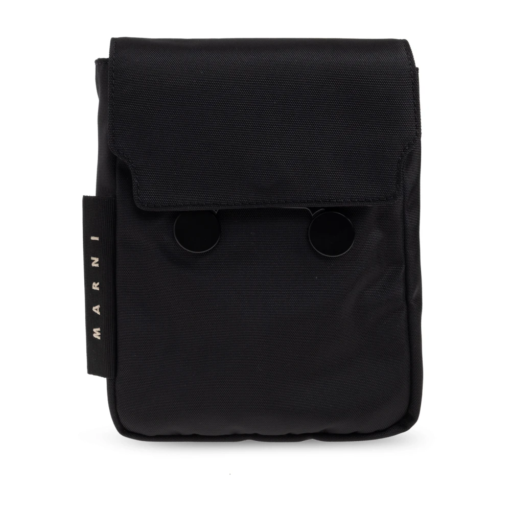 Marni Uomo Nero - Borsa A Tracolla Con Logo - Bags - One Size