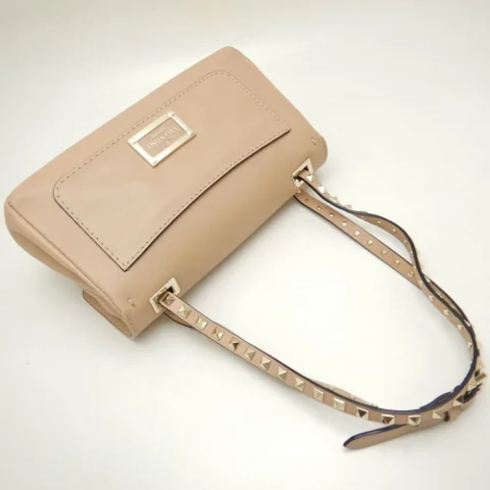 Valentino Vintage Pre-owned Leather shoulder-bags Beige Dames