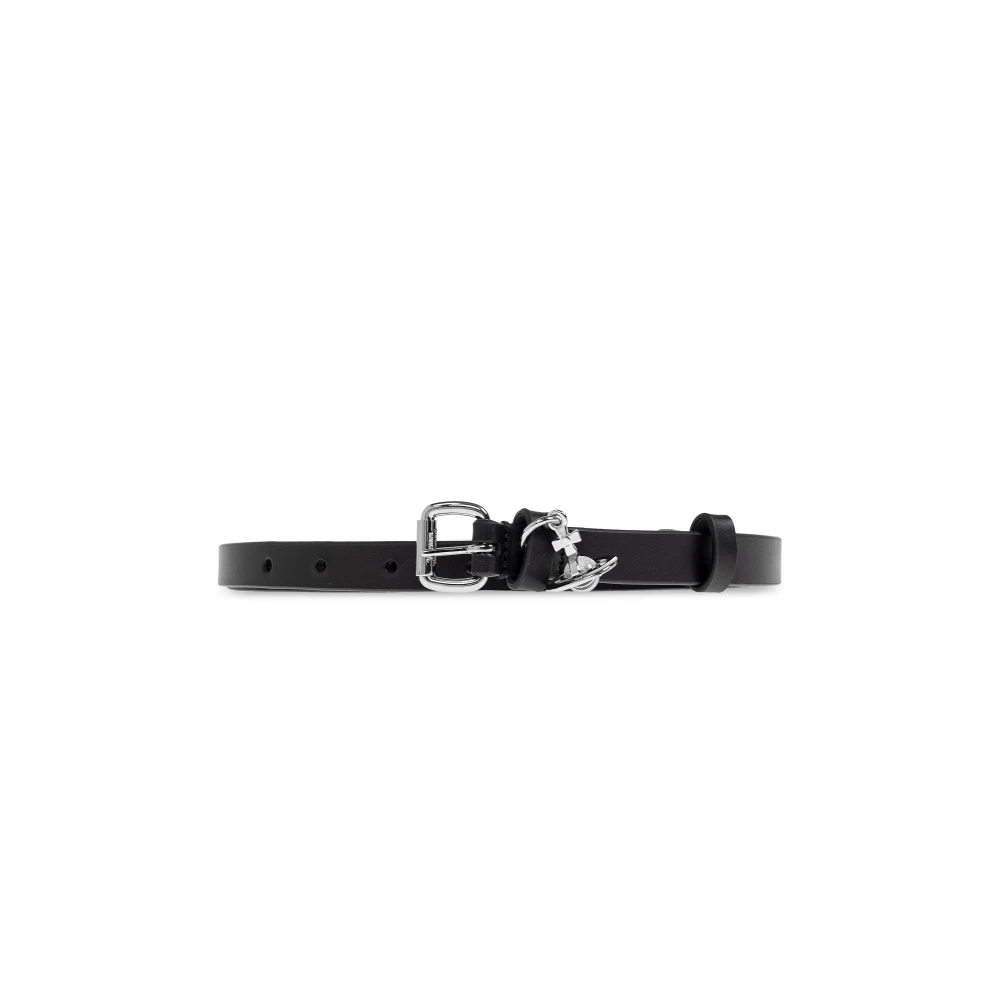 Vivienne Westwood Vrouw Zwart Accessoires Dames, One Size, Leer, Mini Alex Charm Riem