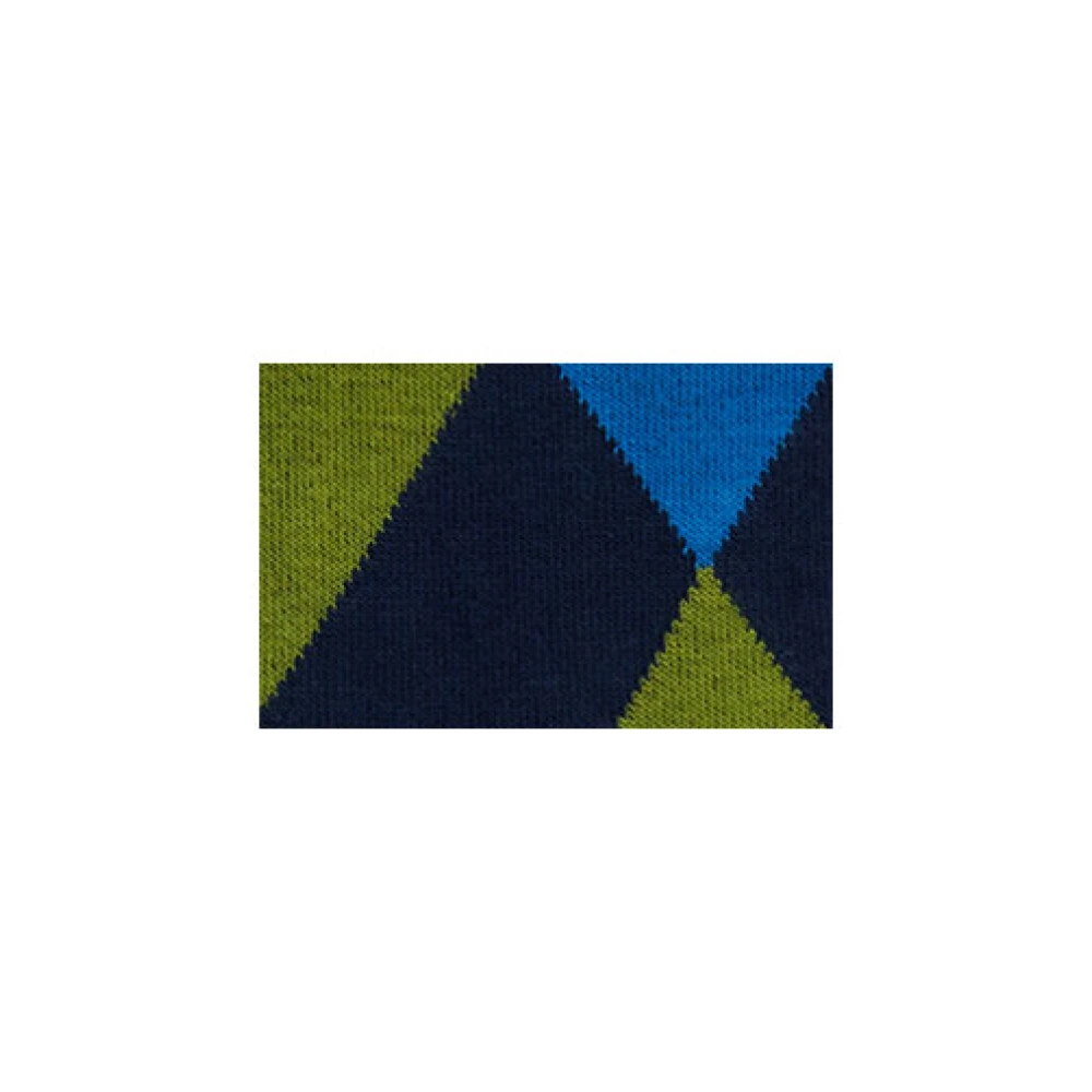 Gallo Lange blauwe katoenen sokken voor heren met gekleurd geometrisch motief Multicolor Heren
