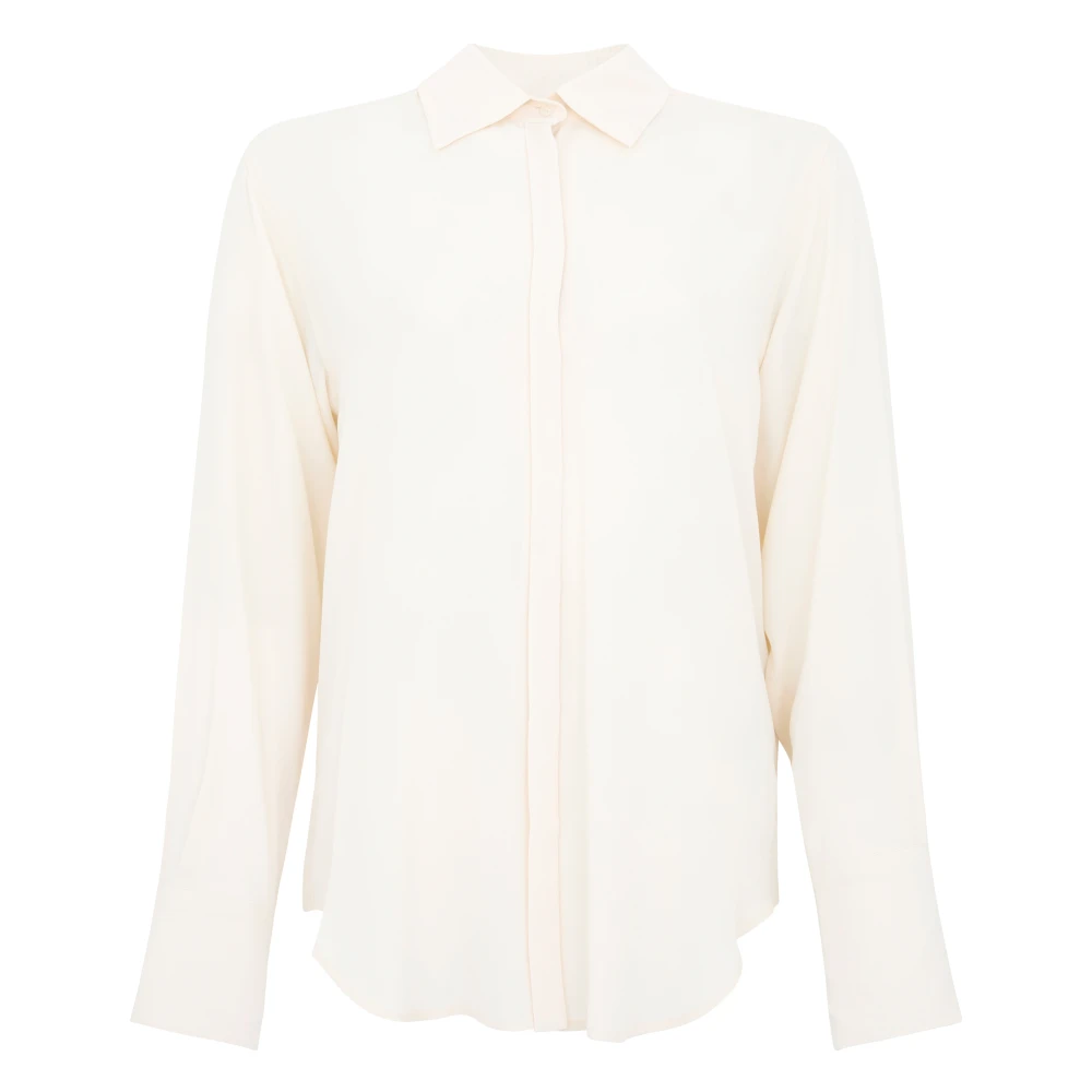Seventy Zijden Overhemd met Lange Mouwen in Room Beige Dames
