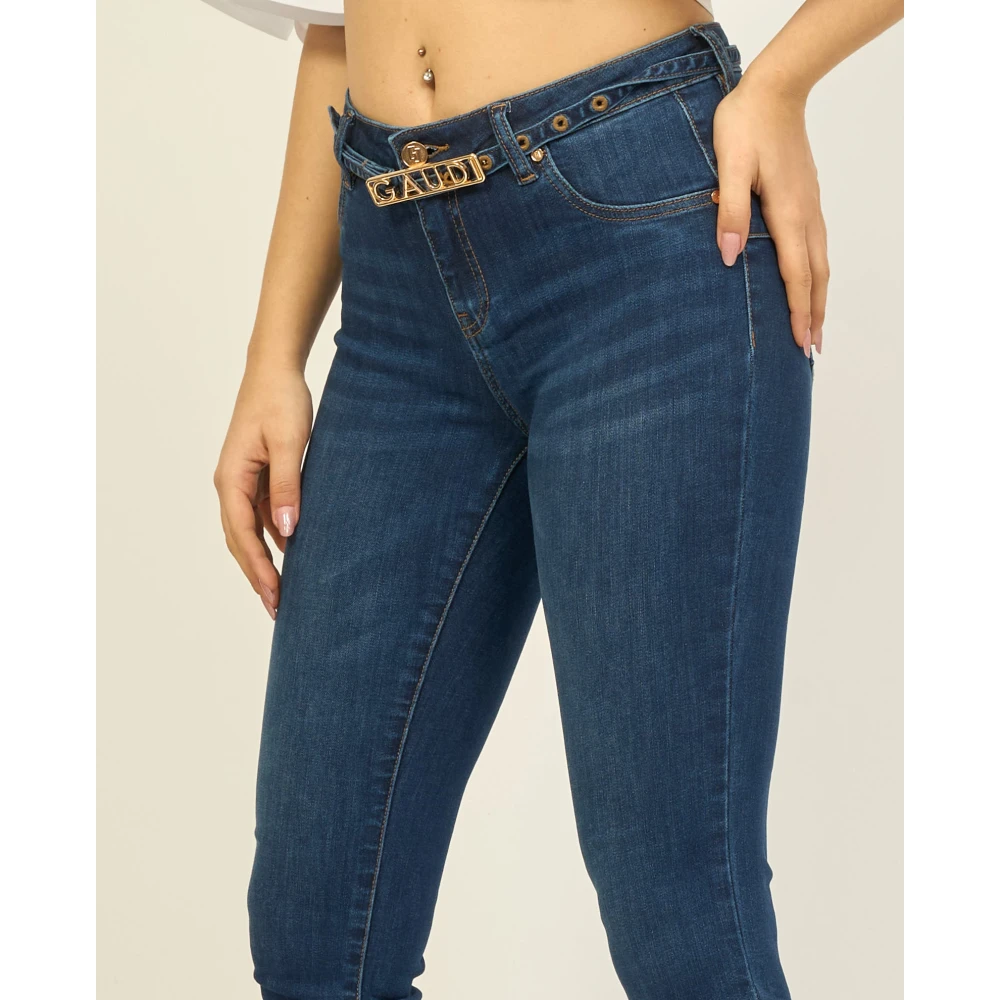 Gaudi Stretch Denim Cropped Jeans Blue Dames