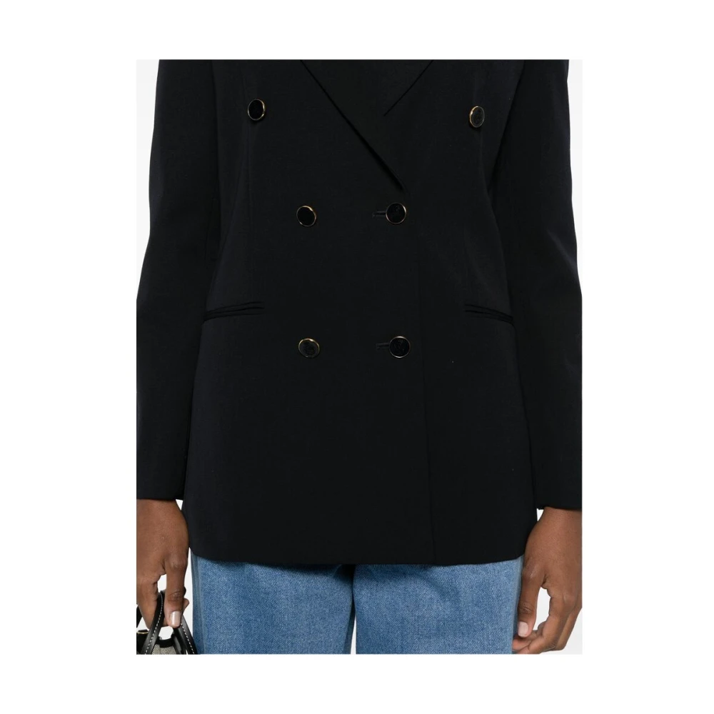 A.p.c. Middernachtblauw Dubbel-Borst Jas met Achtersplitten Blue Dames