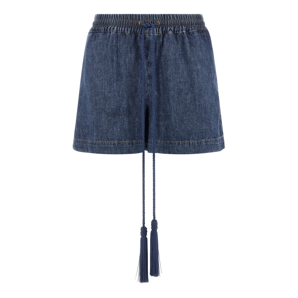 Valentino Garavani Women's Blue Denim Chambray Shorts