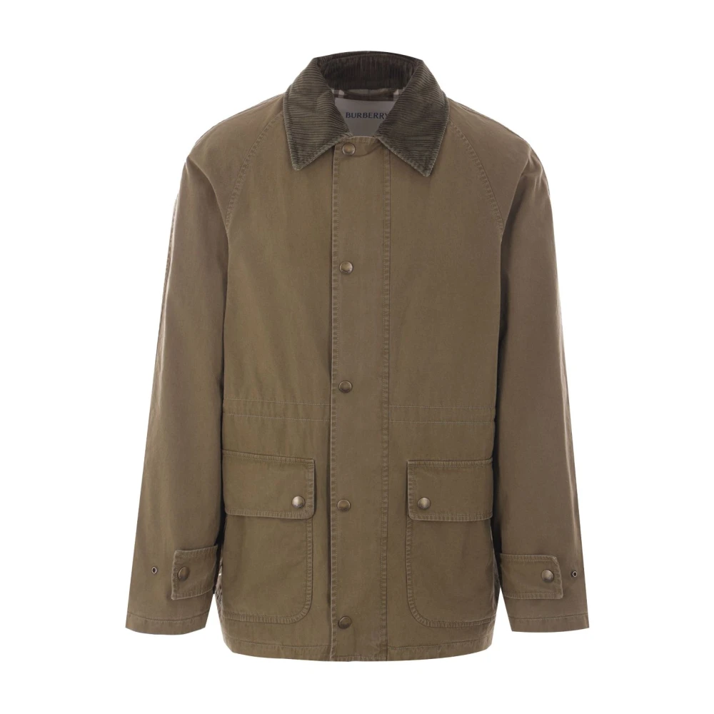 Burberry Militair Groene Katoenen Jas Green Heren
