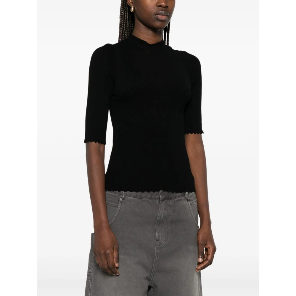 Twinset Zwarte Sweater Verhoog Garderobe Chic Stijl Black Dames