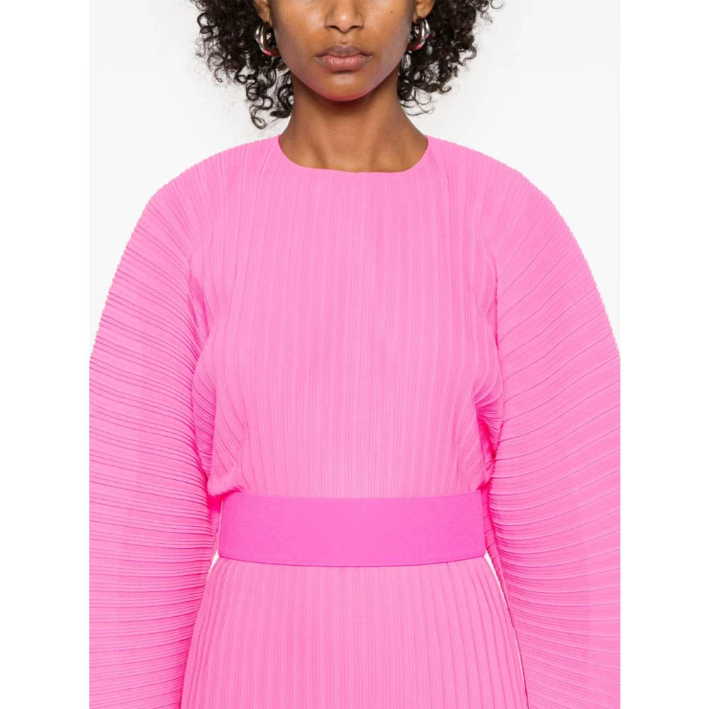 Solace London Fuchsia Pencil Jurk met Riem Pink Dames