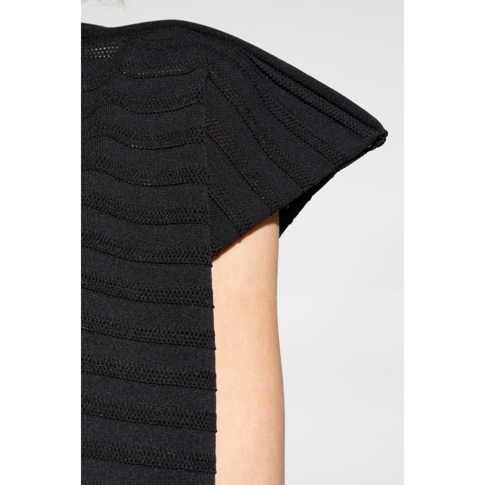 Issey Miyake Lattice Top van Pleats Please Black Dames