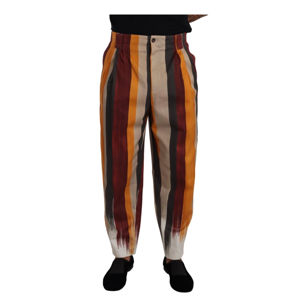 Dolce & Gabbana Men's Striped Cotton Tapered Trouser Pants